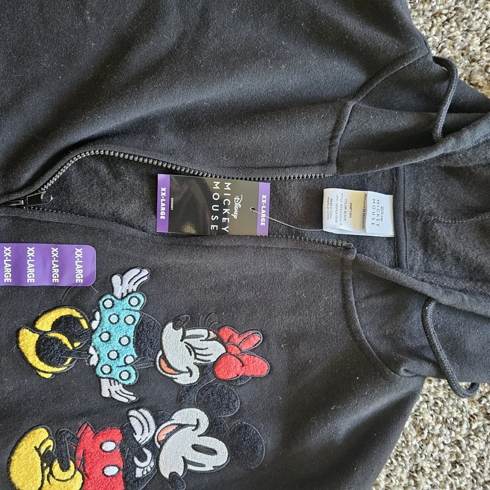 Disney Mickey & Minnie Black Kids Zip-Up Hoodie Jacket